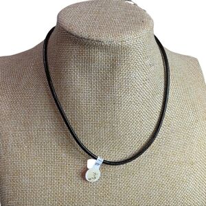 Silpada‎ Black Leather Necklace And Sterling Silver Charm Necklace New
